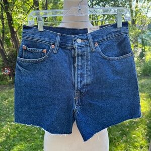 Lucky Brand Women Dark Wash Button Fly Traveler Cut-Off Short NEW WITH TAGS 4/27